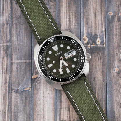 Distressed Canvas and Leather Quick Release Watch Straps