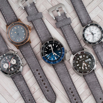 Distressed Canvas and Leather Quick Release Watch Straps