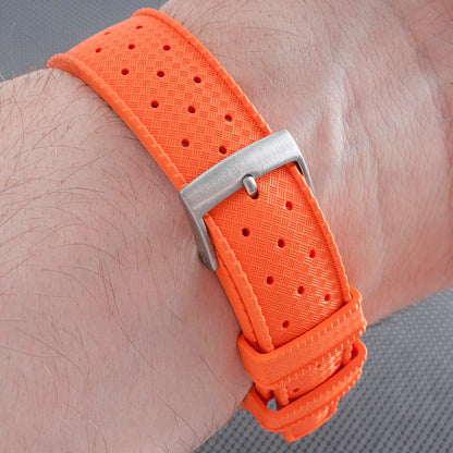 Tropical retro vintage replacement watch strap band FKM rubber tropic 19mm 20mm 21mm 22mm orange