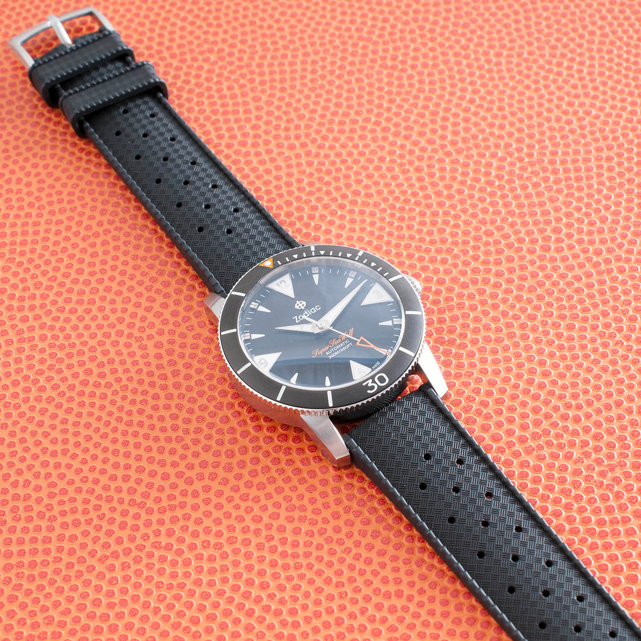 Tropical retro vintage replacement watch strap band FKM rubber tropic 19mm 20mm 21mm 22mm black zodiac super sea wolf skin 53 ssw z09212 variant_black