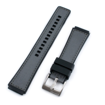 TQ18 Q Timex Replacement Watch Straps - Sailcloth and FKM Rubber Hybrid Quick Release Watch Bands