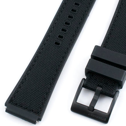 TQ18 Q Timex Replacement Watch Straps - Sailcloth and FKM Rubber Hybrid Quick Release Watch Bands