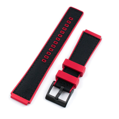 TQ18 Q Timex Replacement Watch Straps - Sailcloth and FKM Rubber Hybrid Quick Release Watch Bands