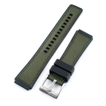 TQ18 Q Timex Replacement Watch Straps - Sailcloth and FKM Rubber Hybrid Quick Release Watch Bands