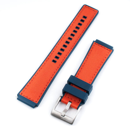 TQ18 Q Timex Replacement Watch Straps - Sailcloth and FKM Rubber Hybrid Quick Release Watch Bands