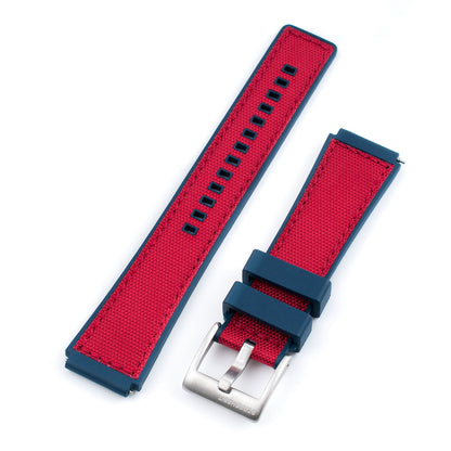 TQ18 Q Timex Replacement Watch Straps - Sailcloth and FKM Rubber Hybrid Quick Release Watch Bands