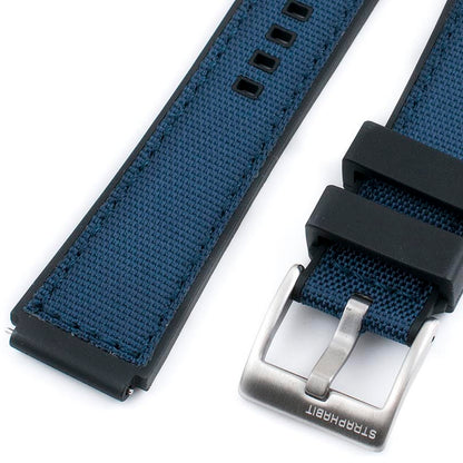 TQ18 Q Timex Replacement Watch Straps - Sailcloth and FKM Rubber Hybrid Quick Release Watch Bands