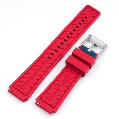 TQ18 Q Timex Replacement Watch Straps - Sailcloth and FKM Rubber Hybrid Quick Release Watch Bands