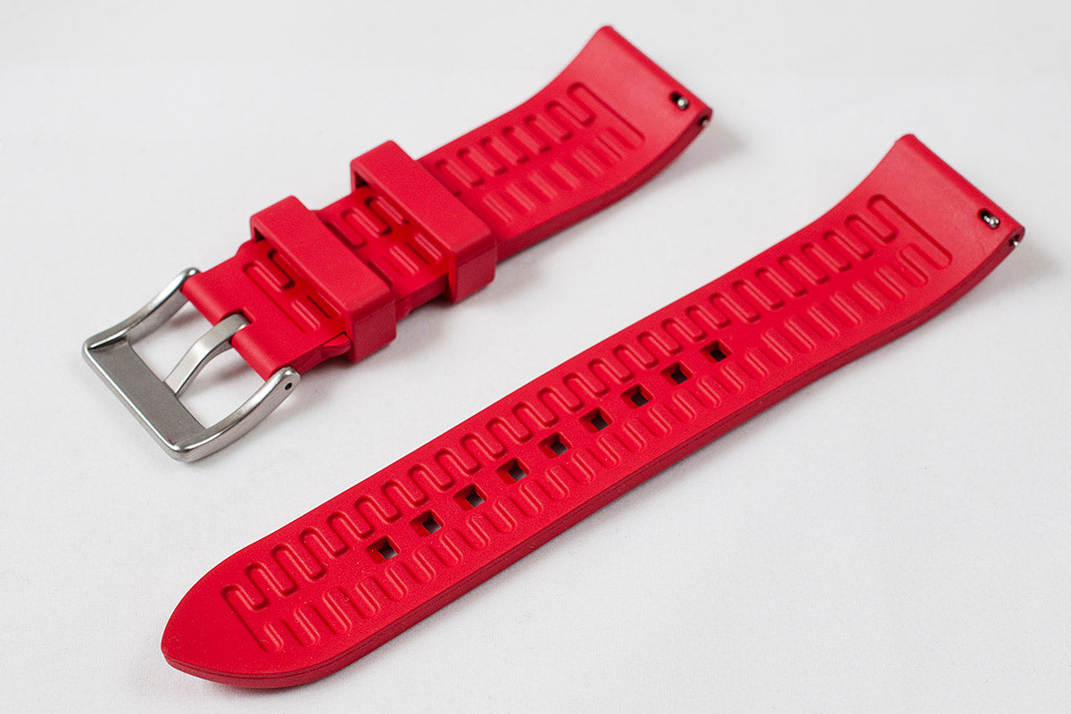FKM Rubber Quick Release Replacement Watch Straps Bands 19mm 20,mm 21mm 22mm 24mm red