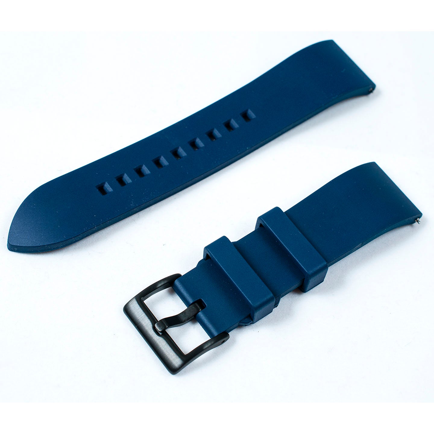 FKM Rubber Quick Release Replacement Watch Straps Bands 19mm 20,mm 21mm 22mm 24mm blue with black buckle