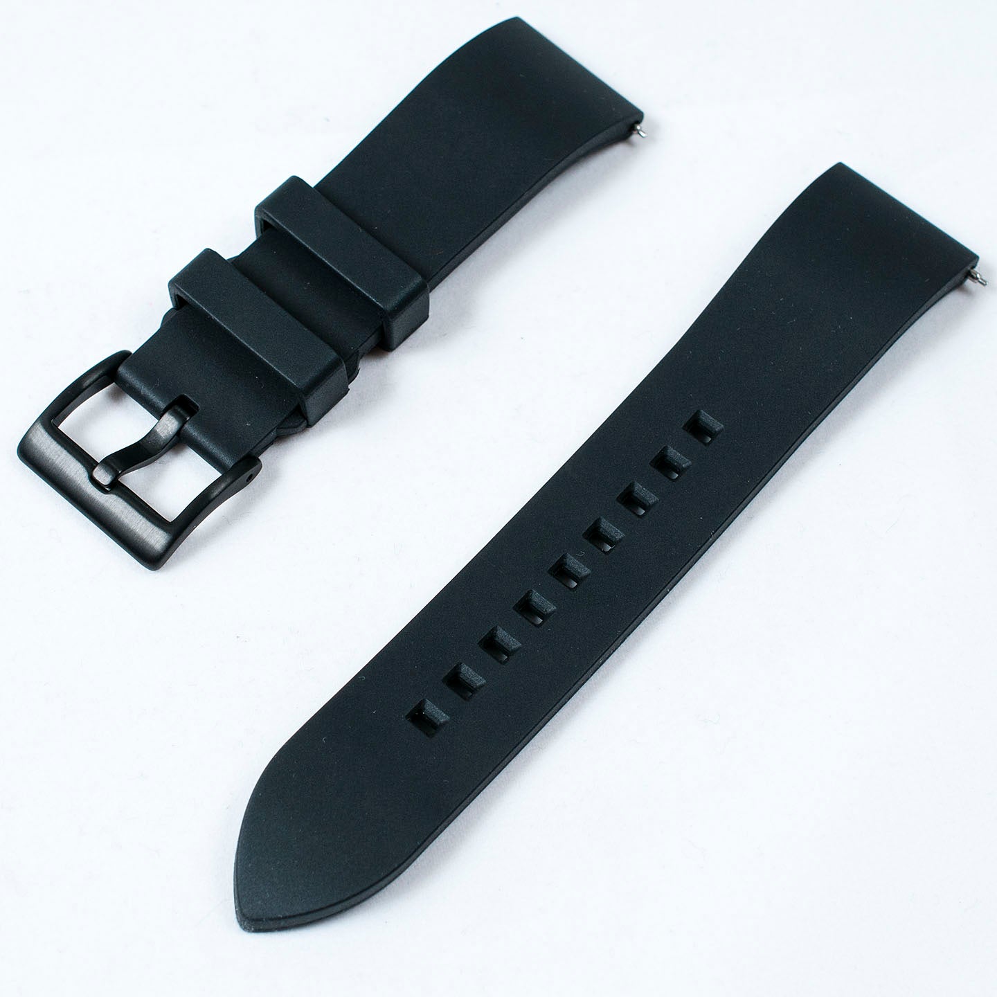 FKM Rubber Quick Release Replacement Watch Straps Bands 19mm 20,mm 21mm 22mm 24mm black with black buckle
