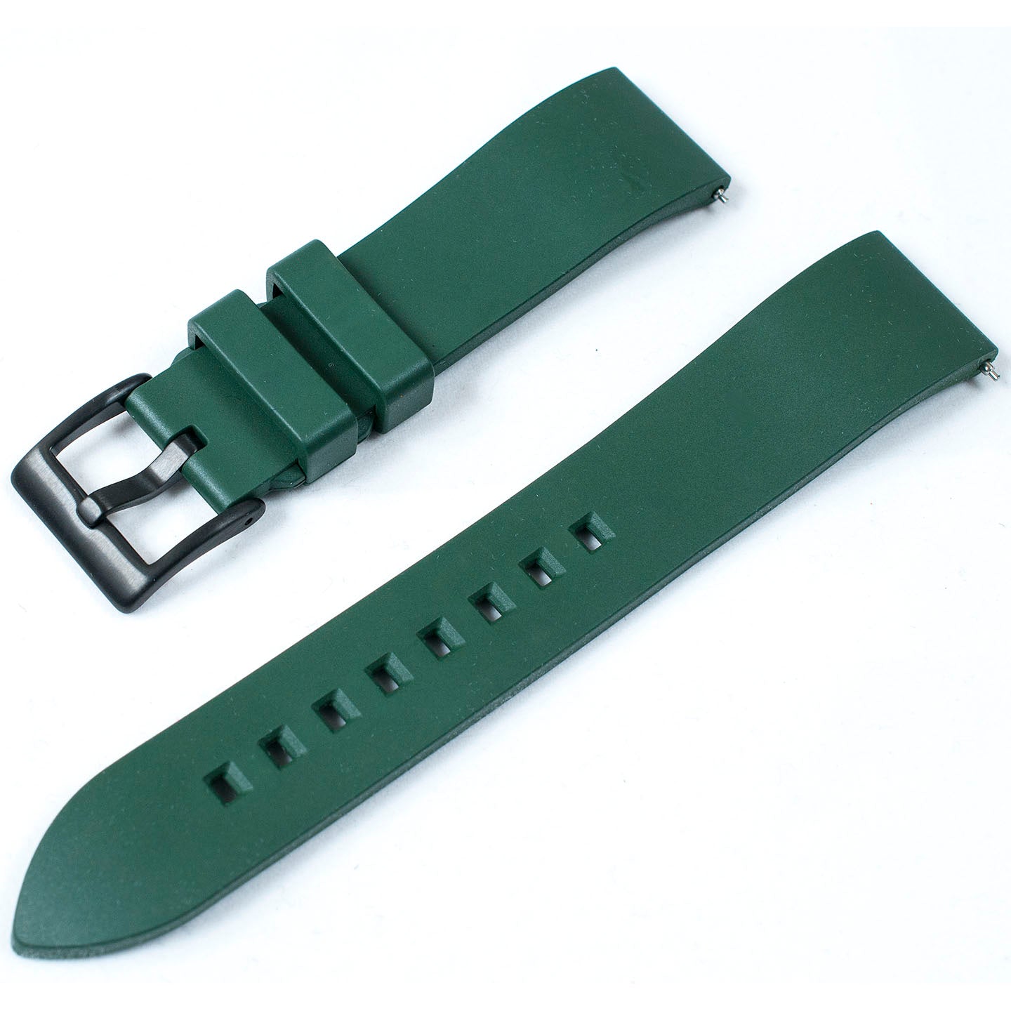 FKM Rubber Quick Release Replacement Watch Straps Bands 19mm 20,mm 21mm 22mm 24mm green with black buckle