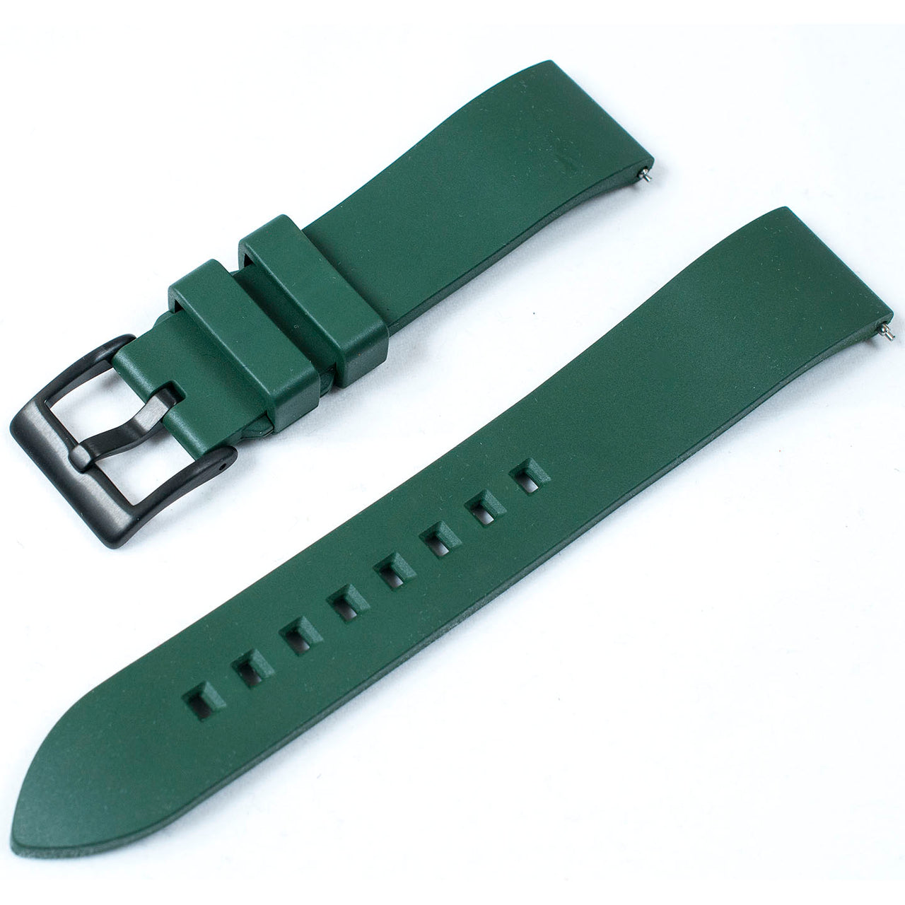 FKM Rubber Quick Release Replacement Watch Straps Bands 19mm 20,mm 21mm 22mm 24mm green with black buckle variant_green