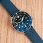 Premium Sailcloth quick release watch strap band replacement 19mm, 20mm, 21mm, 22mm blue with black buckle seiko snr049 prospex lx