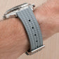 waffle rubber quick release watch strap band FKM dive diver 20mm 22mmg grey gray silver