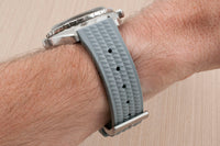 waffle rubber quick release watch strap band FKM dive diver 20mm 22mmg grey gray silver variant_gray