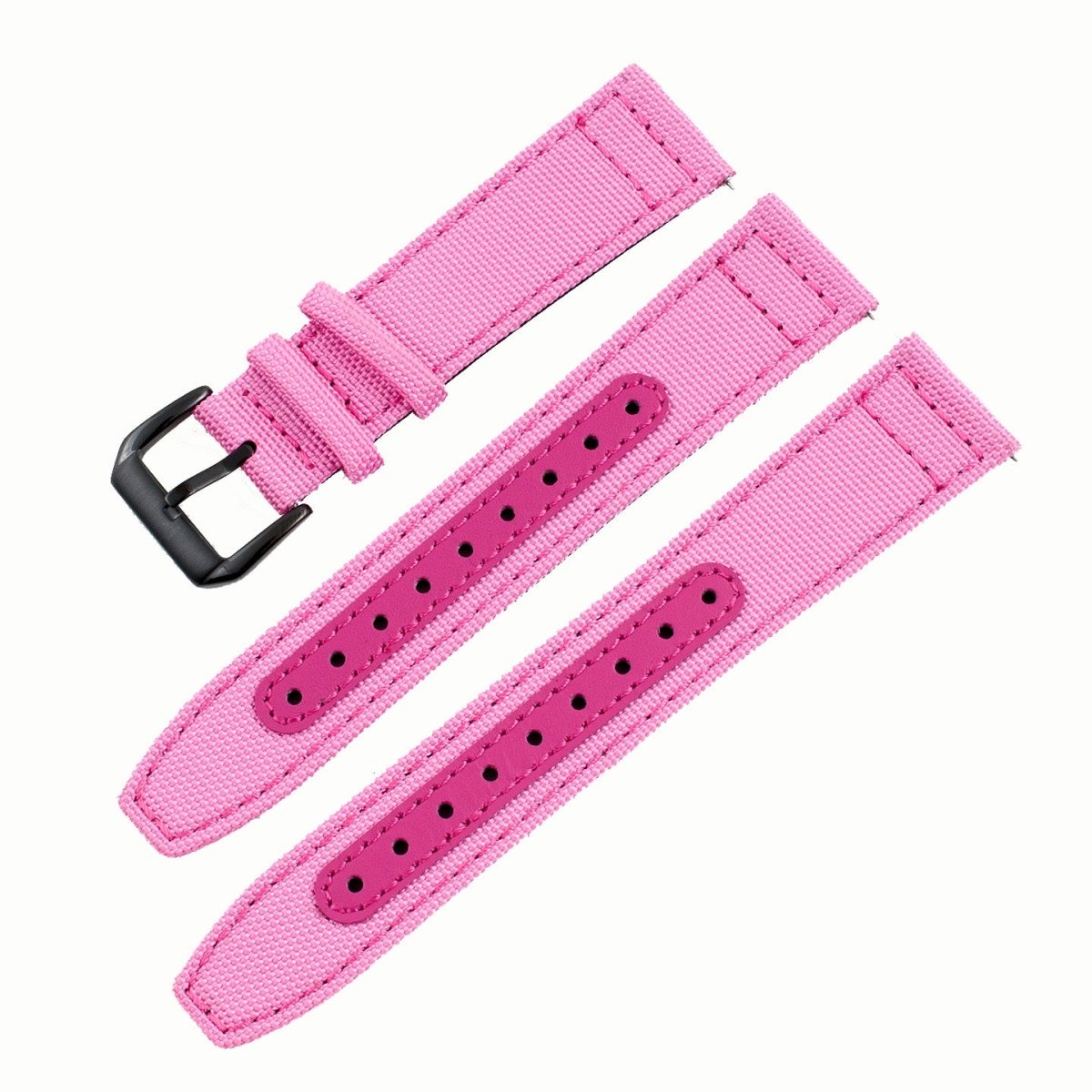Brodinkee x StrapHabit Pink Sailcloth Watch Straps