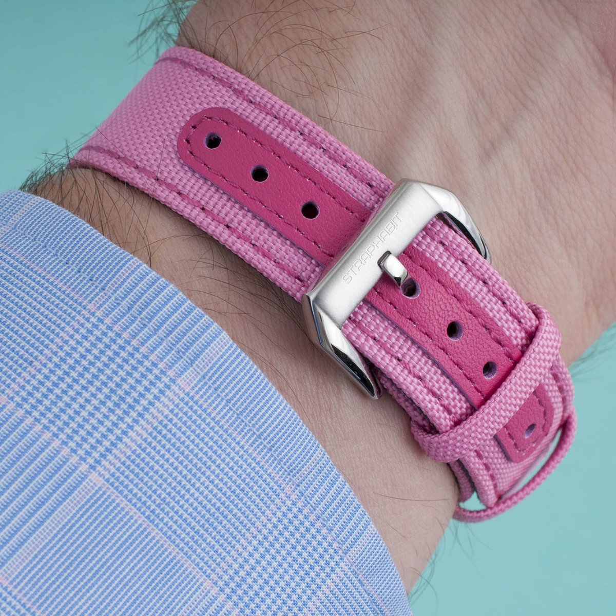 Brodinkee x StrapHabit 2022 Real Men Wear Pink Premium Sailcloth Quick Release Watch Straps